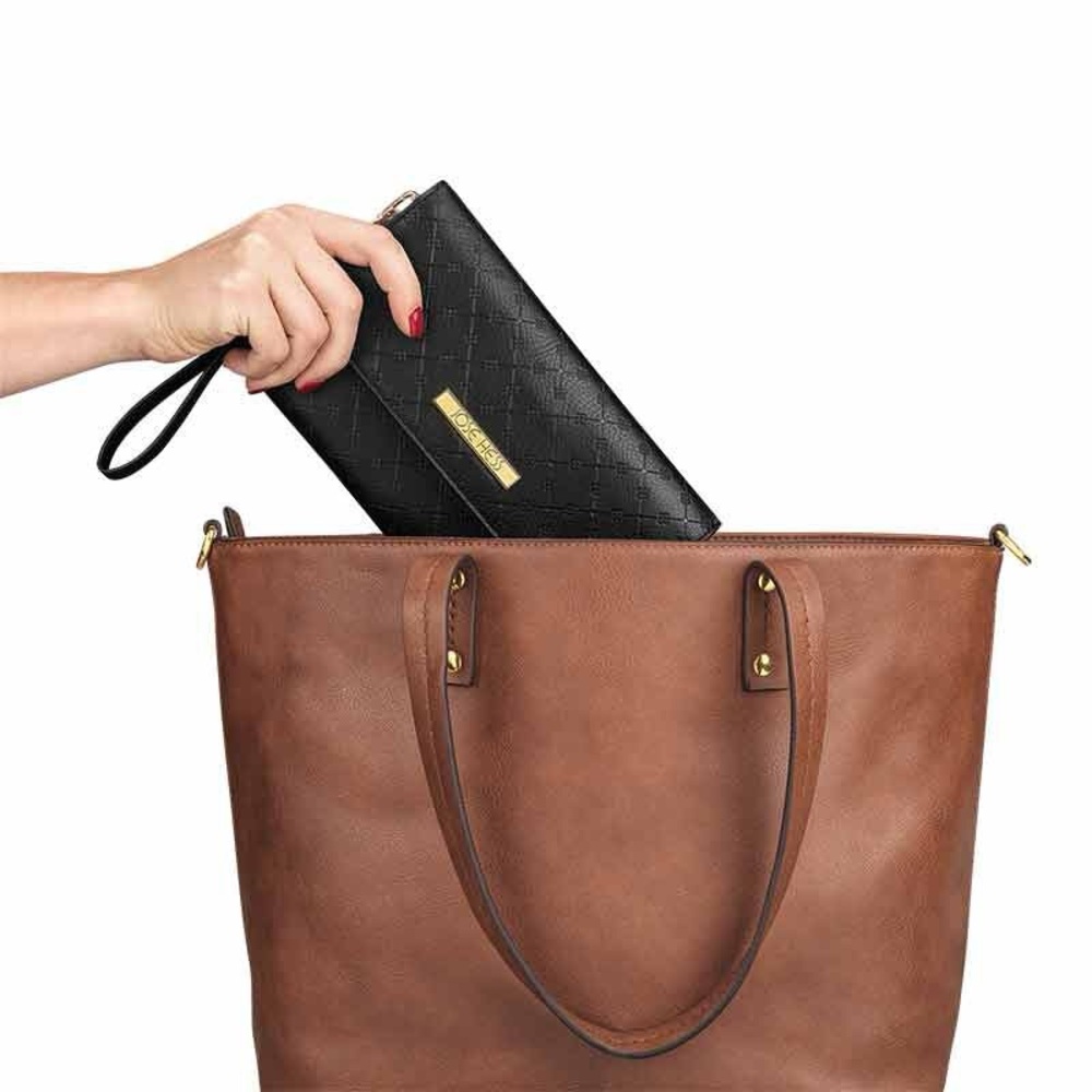 Jose Hess Black Wristlet with Gold Accents - Picture 5 of 13